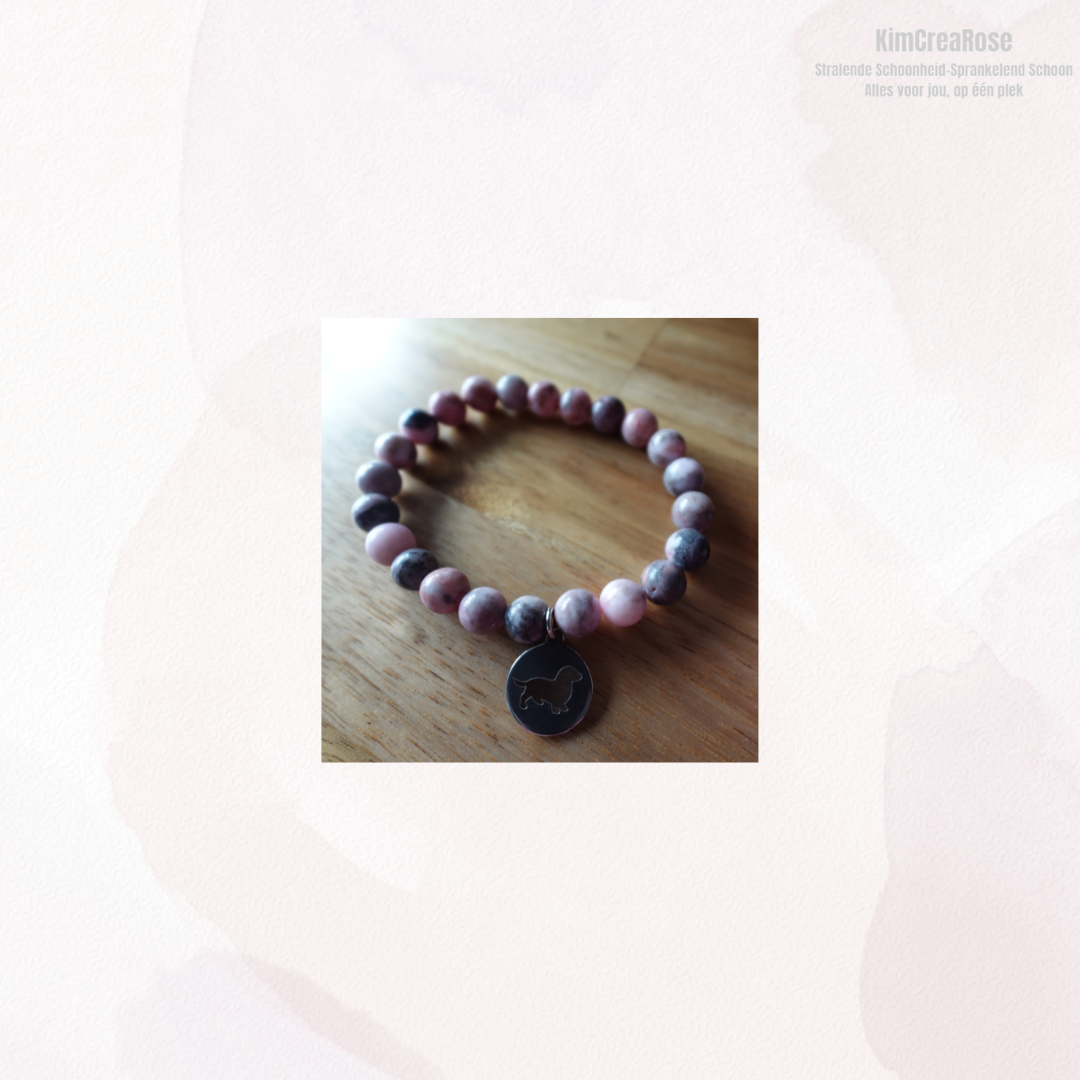 Armband met Teckel hanger