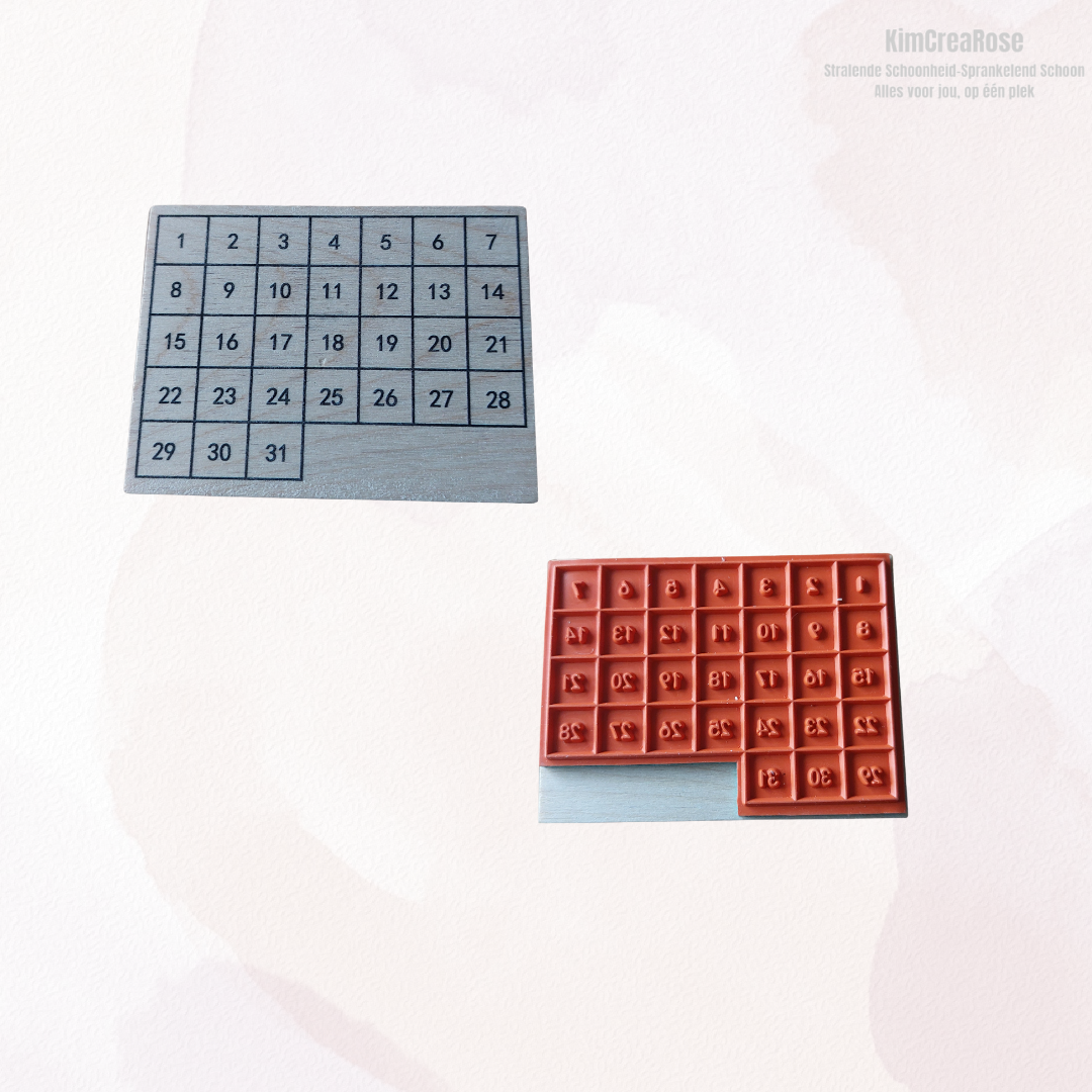 Maandstempel met datumoverzicht